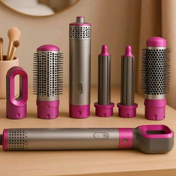 5 in 1 Hot Air Styler | Hair Dryer Brush with Curling & Straightening Attachments