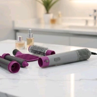 5 in 1 Hot Air Styler | Hair Dryer Brush with Curling & Straightening Attachments