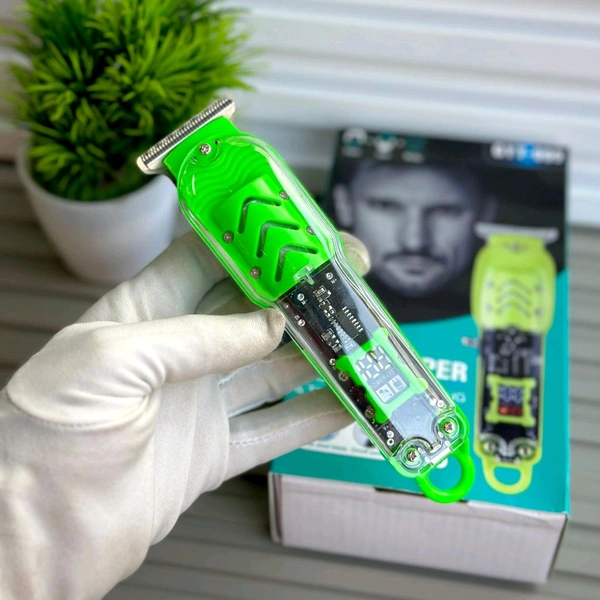 LT-808 Transparent Pro Hair Trimmer – Complete Haircut & Touch-Up Kit - Green