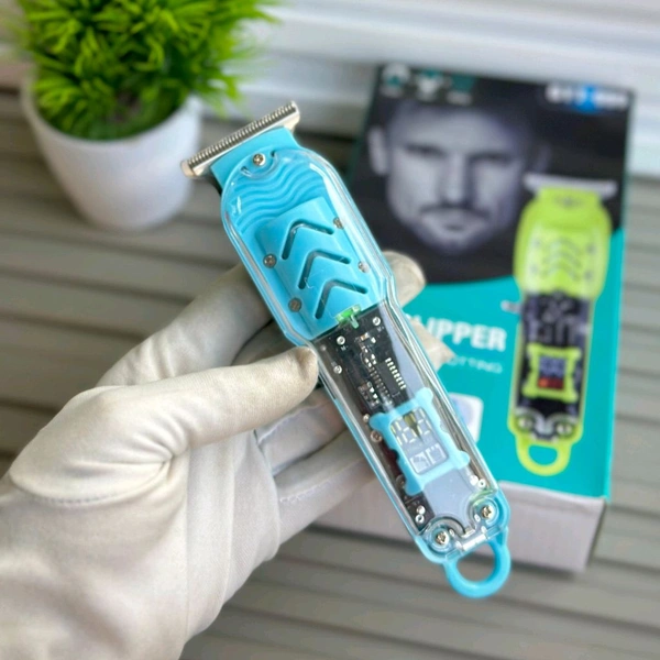 LT-808 Transparent Pro Hair Trimmer – Complete Haircut & Touch-Up Kit - Blue