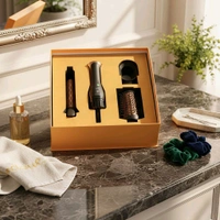 DENX 3-in-1 Hair Dryer Brush Set | Hot Air Styling Brush with Volumizer & Curling Attachment | 360° Swivel Cord | Salon Style at Home