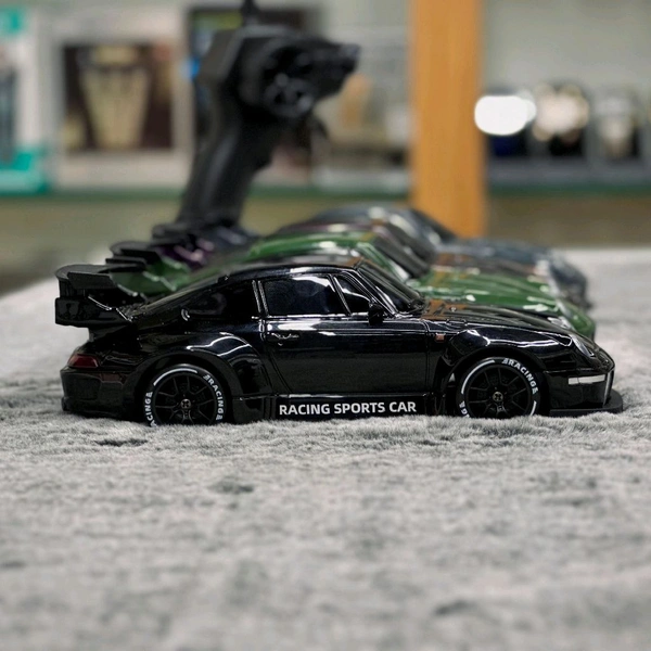 Porsche 911 Break Racing The Dawn – High-Speed 4WD Drift RC Car (1:24 Scale) LED Lights | DIY Tire Replacement | Pro Chassis - Black