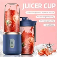 Portable Mini Juicer Blender 400ml – USB Rechargeable Smoothie Maker for Juice, Milkshake, Fruit Blender Bottle