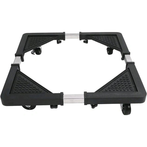 Adjustable Refrigerator Stand with Wheels – Heavy Duty Mobile Base (Black)
