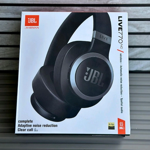 Original JBL Live 770NC Wireless Over-Ear Headphones with ANC – Up to 65 Hours Battery Life, JBL Signature Sound, Hi-Res Audio Support