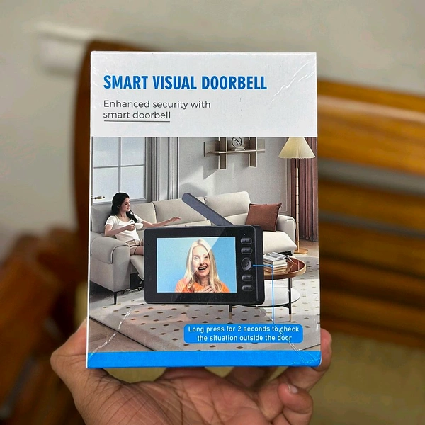Smart Visual Doorbell Camera with HD Indoor Monitor, Two-Way Talkback, Night Vision, Long Battery Life & Multi-Language Support for Home Security
