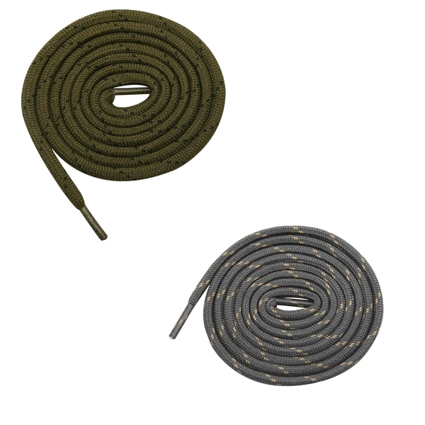 GRAH SANGRAH® (2 Pair) (1 Pair Per Single Color) Shoes Laces Athletic Shoelaces For Sport/Running Shoes Shoe Strings - 120 CM, Olive-Grey