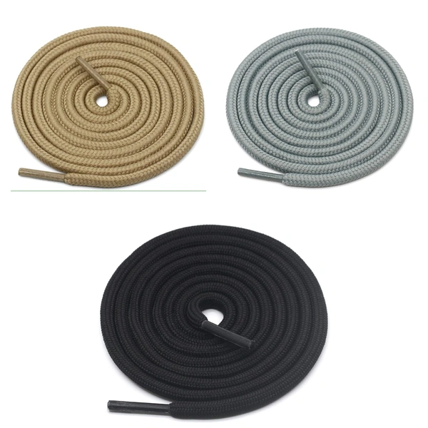 GRAH SANGRAH® 3 Pair (1 Pair Per Single Color) Unisex Shoes Laces For Sport, Running Casual Gym Shoelaces - 120 CM, Cream-Black-Grey