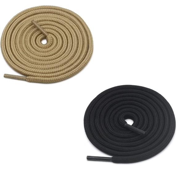 GRAH SANGRAH® 2 Pair (1 Pair per single color) Unisex Shoes laces for Sport, Running Casual Gym Shoelaces - 120 CM, Cream-Black