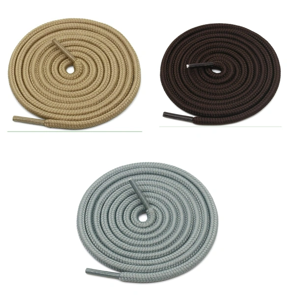 GRAH SANGRAH® 3 Pair (1 Pair Per Single Color) Unisex Shoes Laces For Sport, Running Casual Gym Shoelaces - 120 CM, Cream _ Dark Brown _ Grey