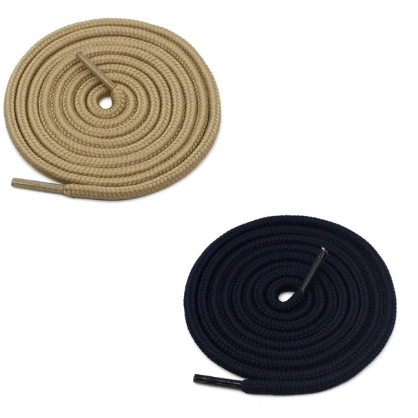 GRAH SANGRAH® 2 Pair (1 Pair Per Single Color) Unisex Shoes Laces For Sport, Running Casual Gym Shoelaces - 120 CM, Cream-Navy
