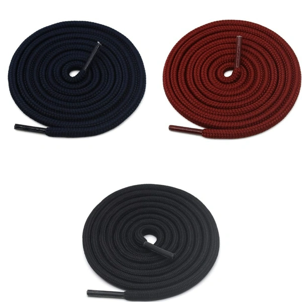 GRAH SANGRAH® 3 Pair (1 Pair Per Single Color) Unisex Shoes Laces For Sport, Running Casual Gym Shoelaces - 120 CM, Black_ Navy_ Maroon