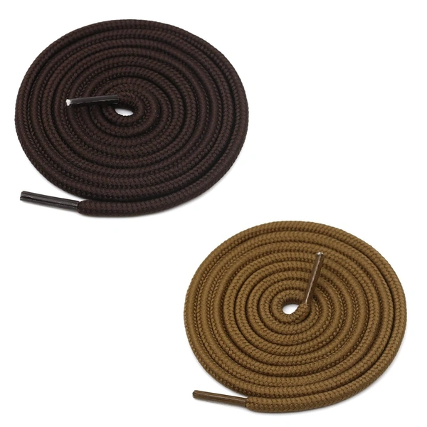 GRAH SANGRAH® 2 Pair (1 Pair Per Single Color) Unisex Shoes Laces For Sport, Running Casual Gym Shoelaces - 120 CM, Dark Brown-Light Brown
