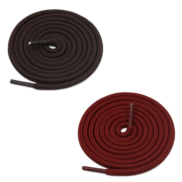 GRAH SANGRAH® 2 Pair (1 Pair Per Single Color) Unisex Shoes Laces For Sport, Running Casual Gym Shoelaces - 120 CM, Dark Brown-Maroon