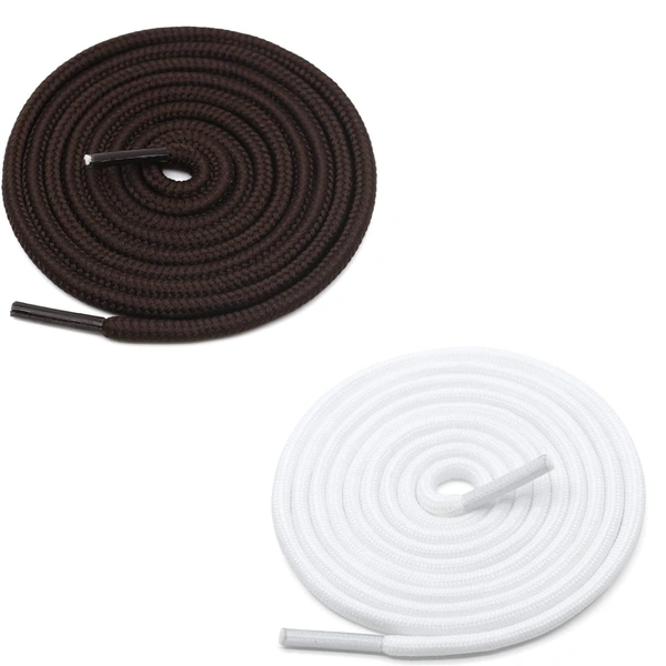 GRAH SANGRAH® 2 Pair (1 Pair Per Single Color) Unisex Shoes Laces For Sport, Running Casual Gym Shoelaces - 120 CM, Dark Brown-White
