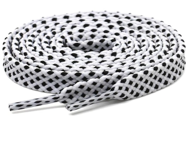 GRAH SANGRAH® 3 Pair (1 Pair Per Single Color) Flat Unisex Shoelaces For Casual, Running Sports Shoes Double Color Twill - 120 CM, White-Black-Sky