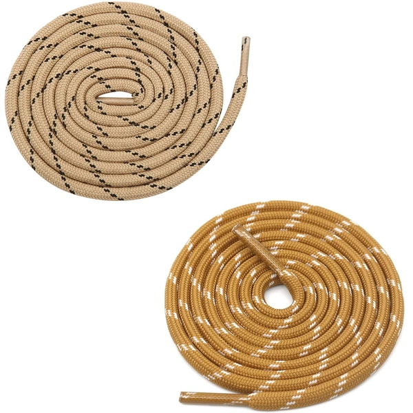GRAH SANGRAH® (2 Pair) (1 Pair Per Single Color) Shoes Laces Athletic Shoelaces For Sport/Running Shoes Shoe Strings - 120 CM, Beige-Camel