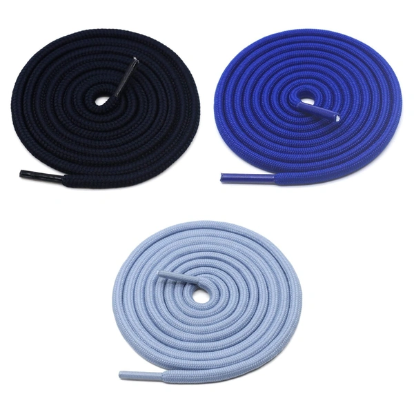 GRAH SANGRAH® 3 Pair (1 Pair Per Single Color) Unisex Shoes Laces For Sport, Running Casual Gym Shoelaces - 120 CM, Navy / Blue / Sky