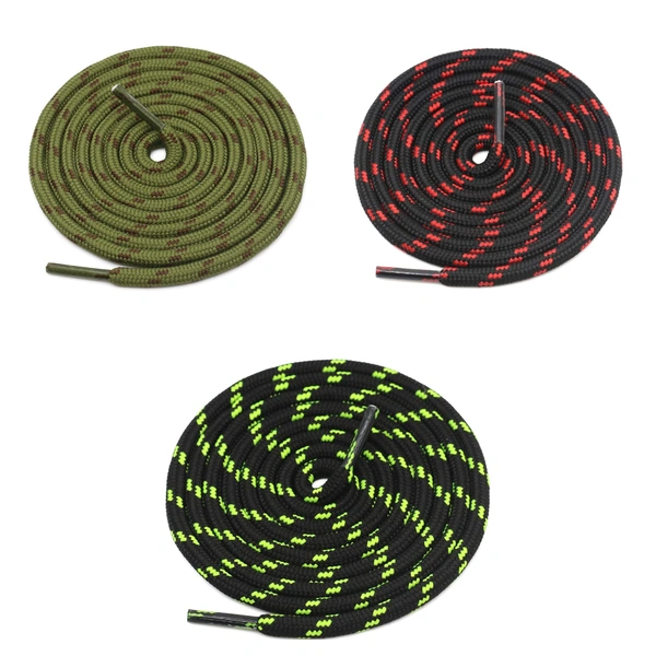 GRAH SANGRAH® (3 Pair) (1 Pair Per Single Color) Shoes Laces Athletic Shoelaces For Sport/Running Shoes Shoe Strings - 120 CM, Army Green- Black Fluorescent -Blk Red
