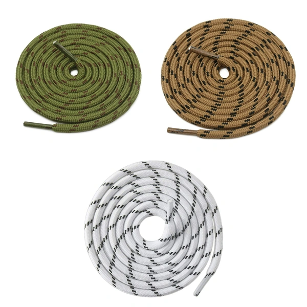GRAH SANGRAH® (3 Pair) (1 Pair Per Single Color) Shoes Laces Athletic Shoelaces For Sport/Running Shoes Shoe Strings - 120 CM, Army Green Brown / Brown Black / White Black