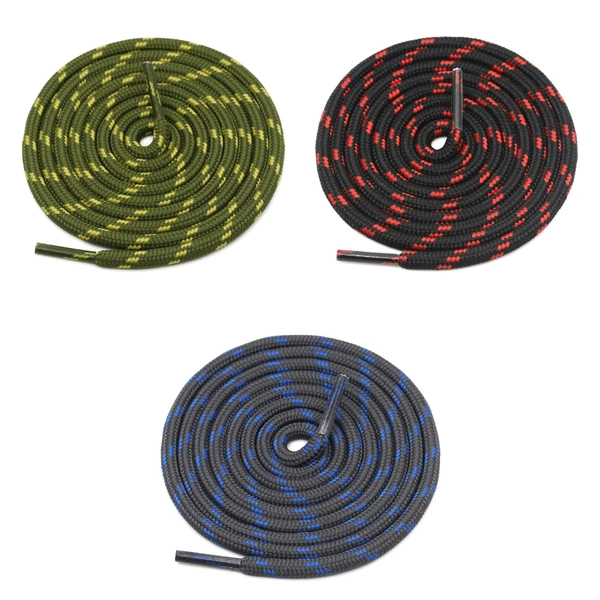 GRAH SANGRAH® (3 Pair) (1 Pair Per Single Color) Shoes Laces Athletic Shoelaces For Sport/Running Shoes Shoe Strings - 120 CM, Army Green Yellow / Black Red / Grey Blue