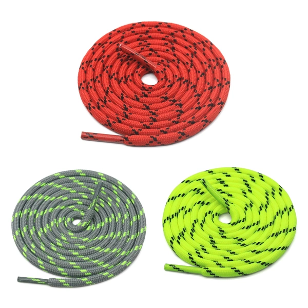 GRAH SANGRAH® (3 Pair) (1 Pair Per Single Color) Shoes Laces Athletic Shoelaces For Sport/Running Shoes Shoe Strings - 120 CM, Gray Green- Fluorescent -Red Black