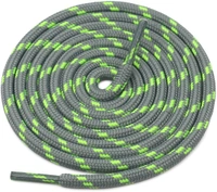 GRAH SANGRAH® (3 Pair) (1 Pair Per Single Color) Shoes Laces Athletic Shoelaces For Sport/Running Shoes Shoe Strings - 120 CM, Gray Green- Fluorescent -Red Black