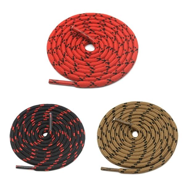 GRAH SANGRAH® (3 Pair) (1 Pair Per Single Color) Shoes Laces Athletic Shoelaces For Sport/Running Shoes Shoe Strings - 120 CM, Red Black / Brown Black / Black Red