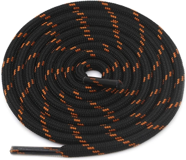 GRAH SANGRAH® (3 Pair) (1 Pair Per Single Color) Shoes Laces Athletic Shoelaces For Sport/Running Shoes Shoe Strings - 120 CM, Black Orange / Khaki / Beige