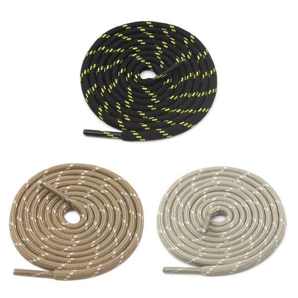GRAH SANGRAH® (3 Pair) (1 Pair Per Single Color) Shoes Laces Athletic Shoelaces For Sport/Running Shoes Shoe Strings - 120 CM, Black Yellow-Khaki-Beige