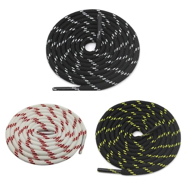GRAH SANGRAH® (3 Pair) (1 Pair Per Single Color) Shoes Laces Athletic Shoelaces For Sport/Running Shoes Shoe Strings - 120 CM, Black White / White Red / Black Yellow