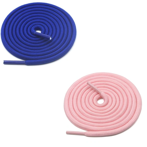GRAH SANGRAH® 2 Pair (1 Pair Per Single Color) Unisex Shoes Laces For Sport, Running Casual Gym Shoelaces - 120 CM, Blue_ Pink