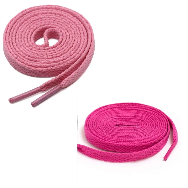 GRAH SANGRAH® (2 Pair) Flat Shoe Lace For Running, Sport or Gym Shoelace - 120 CM, Pink Hot Pink