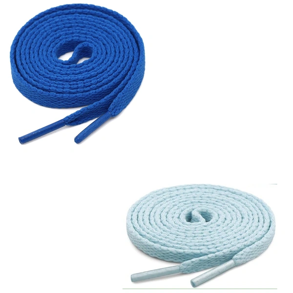 GRAH SANGRAH® (2 Pair) Flat Shoe Lace For Running, Sport Or Gym Shoelace - 120 CM, Blue-Moon Light