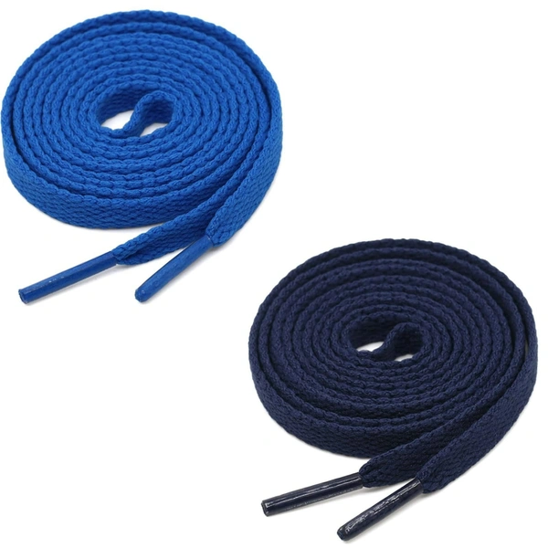 GRAH SANGRAH® (2 Pair) Flat Shoe Lace For Running, Sport Or Gym Shoelace - 120 CM, Blue_ Navy