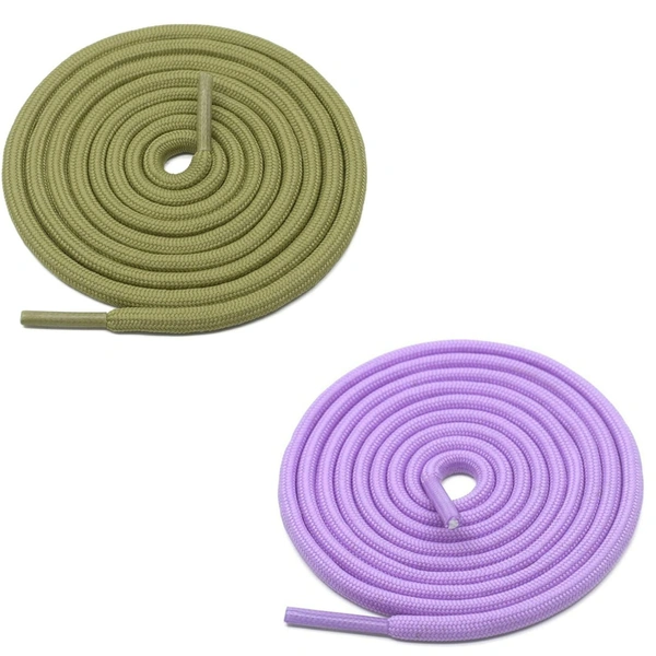 GRAH SANGRAH® 2 Pair (1 Pair Per Single Color) Unisex Shoes Laces For Sport, Running Casual Gym Shoelaces - 120 CM, Olive _ Purple