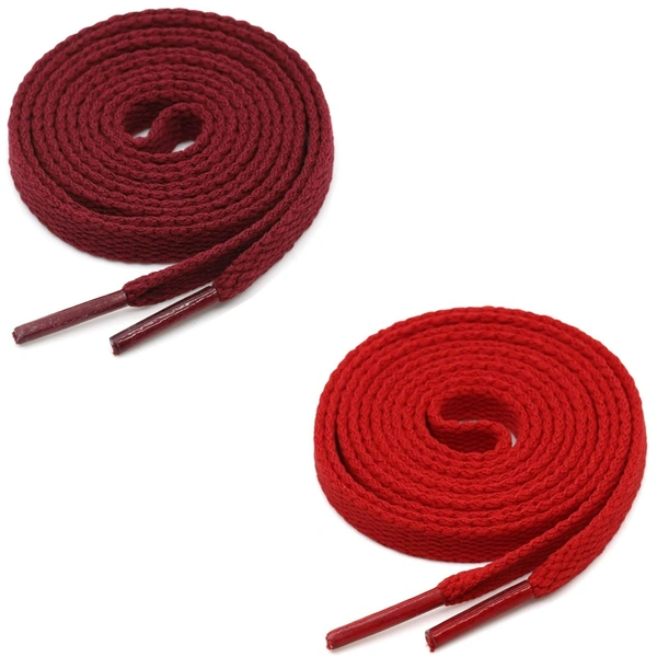 GRAH SANGRAH® (2 Pair) Flat Shoe Lace For Running, Sport Or Gym Shoelace - 150 CM, Maroon_ Red