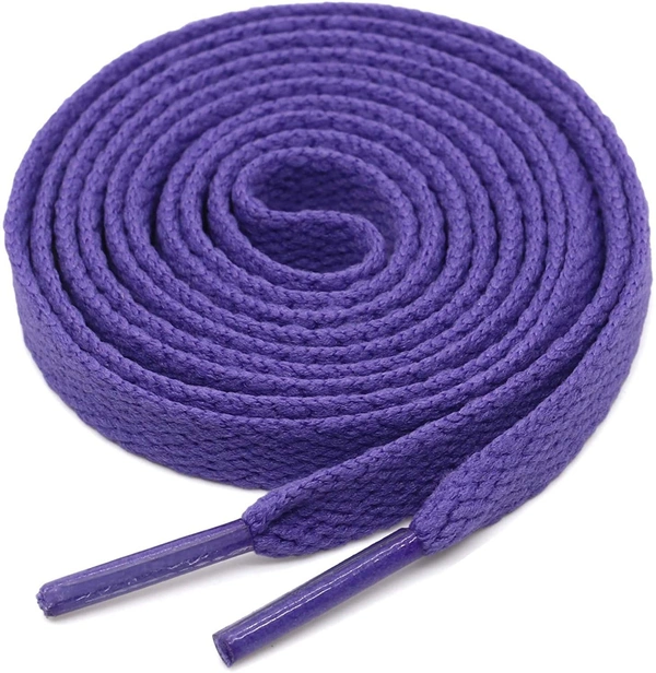 GRAH SANGRAH® 3 Pair (1 Pair Per Single Color) Flat Shoe Lace For Running, Sport Or Gym Shoelace - 120 CM, Purple-Cream-Army Green