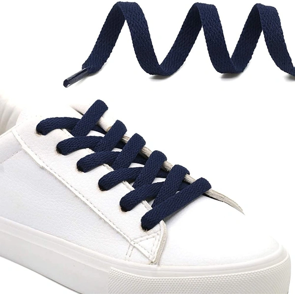 GRAH SANGRAH® (2 Pair Flat Shoelaces For Athletic Running Sneakers Shoes Boot Strings - 120 CM, Navy