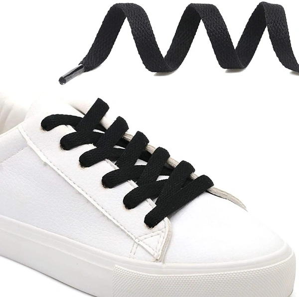 GRAH SANGRAH® (2 Pair Flat Shoelaces For Athletic Running Sneakers Shoes Boot Strings - 150 CM, Black