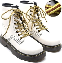 GRAH SANGRAH® (2 Pair Round Boot Laces Running, Sports, Gym, Casual Dual Coloured Striped Shoe Lace - 120 CM, Yellow Brown