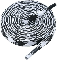 GRAH SANGRAH Flat Shoelace | 2 Pair (1 Pair Per Single Color) Unisex Shoelaces for Sport, Running Casual Shoes - 120 CM, White Blue_ Black