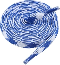 GRAH SANGRAH Flat Shoelace | 2 Pair (1 Pair Per Single Color) Unisex Shoelaces for Sport, Running Casual Shoes - 150 CM, Blue White_ Blue
