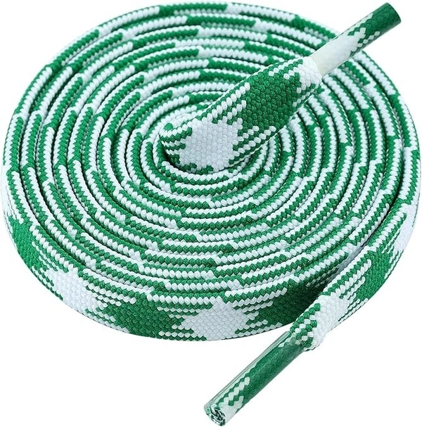 GRAH SANGRAH Flat Shoelace | 2 Pair (1 Pair Per Single Color) Unisex Shoelaces for Sport, Running Casual Shoes - 120 CM, Black Blue_ Green