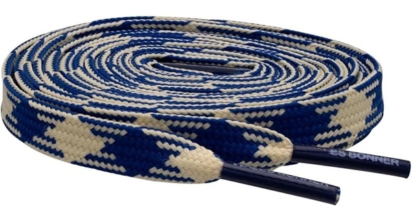 GRAH SANGRAH Flat Shoelace | 2 Pair (1 Pair Per Single Color) Unisex Shoelaces for Sport, Running Casual Shoes - 150 CM, Black White_ Navy