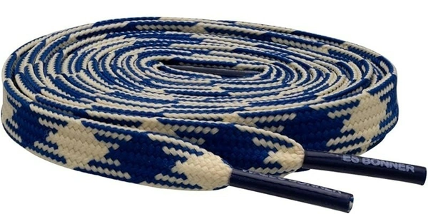 GRAH SANGRAH Flat Shoelace | 2 Pair (1 Pair Per Single Color) Unisex Shoelaces for Sport, Running Casual Shoes - 150 CM, White Black_ Navy