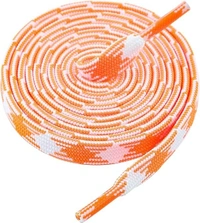 GRAH SANGRAH Flat Shoelace | 2 Pair (1 Pair Per Single Color) Unisex Shoelaces for Sport, Running Casual Shoes - 120 CM, White Red_ Orange