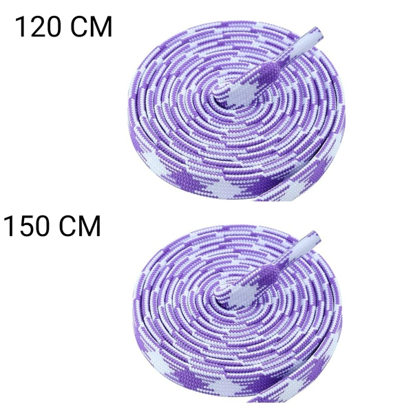 GRAH SANGRAH® 2 Pair | 1 Pair 120 CM | 1 Pair 150 CM| Flat, Sport or Gym Sneaker Shoelace - 120 or 150 CM, Purple White