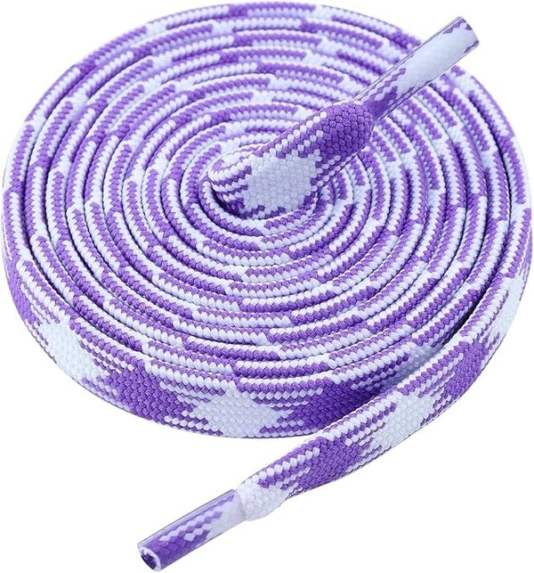 GRAH SANGRAH Flat Shoelace | 2 Pair (1 Pair Per Single Color) Unisex Shoelaces for Sport, Running Casual Shoes - 120 CM, Black Red_ Purple