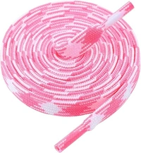 GRAH SANGRAH Flat Shoelace | 2 Pair (1 Pair Per Single Color) Unisex Shoelaces for Sport, Running Casual Shoes - 120 CM, White Black_ Pink